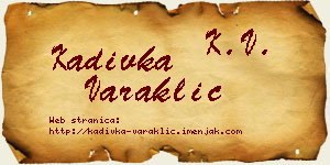 Kadivka Varaklić vizit kartica